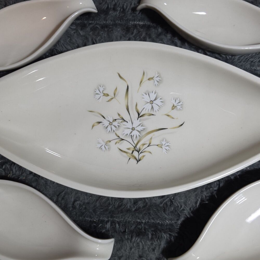 Vtg 5 PC Lot - Taylor Smith & Taylor TAYLORTON "DIANTHUS" Serving Pieces 1950's